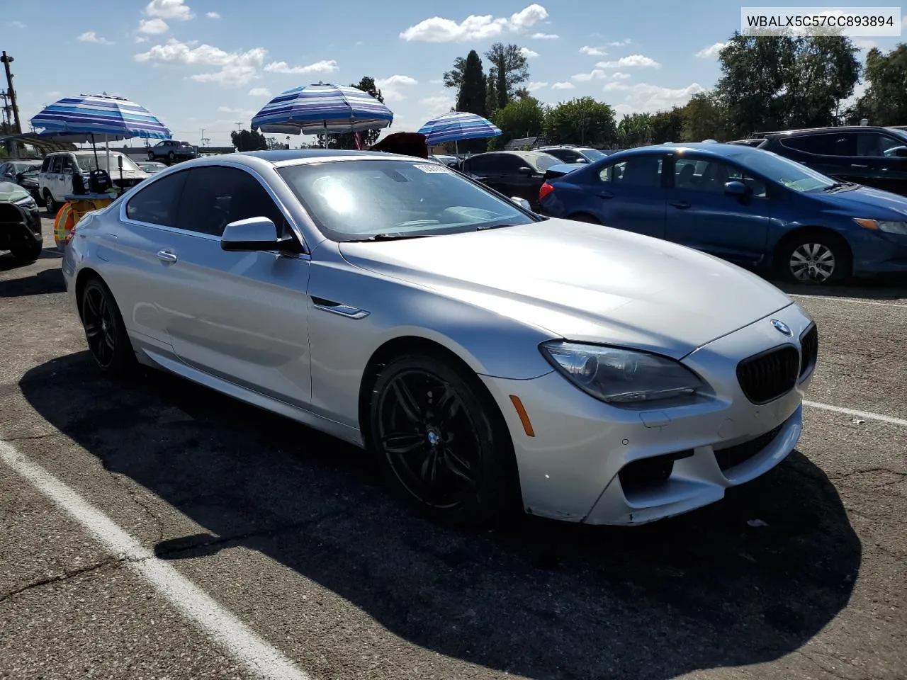 2012 BMW 650 Xi VIN: WBALX5C57CC893894 Lot: 72061694