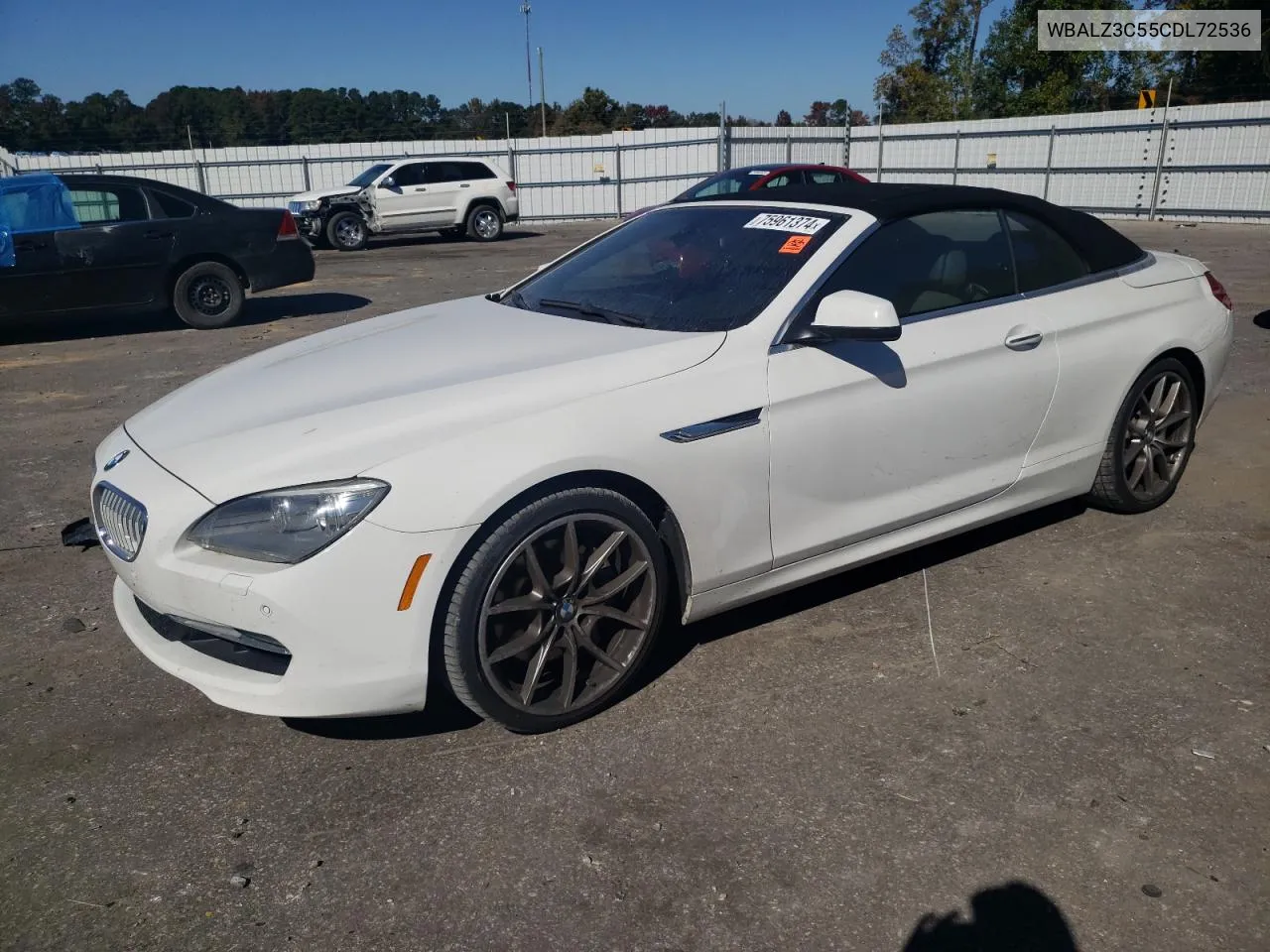 2012 BMW 650 I VIN: WBALZ3C55CDL72536 Lot: 75961374