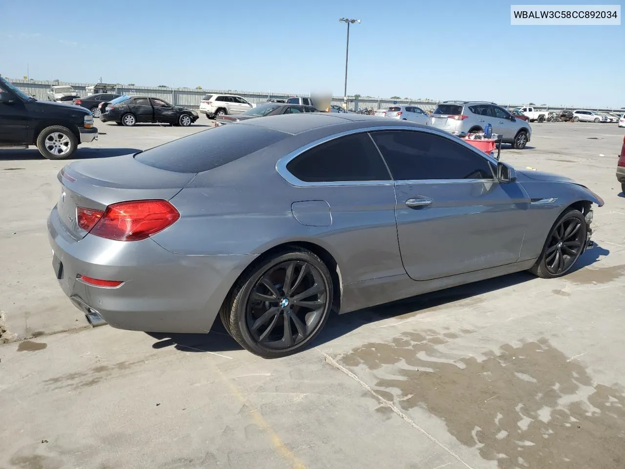 2012 BMW 640 I VIN: WBALW3C58CC892034 Lot: 76563594