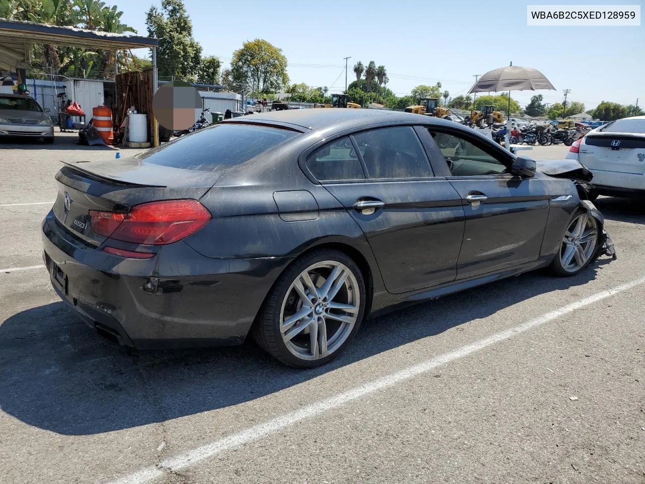 2014 BMW 650 I Gran Coupe VIN: WBA6B2C5XED128959 Lot: 61125664