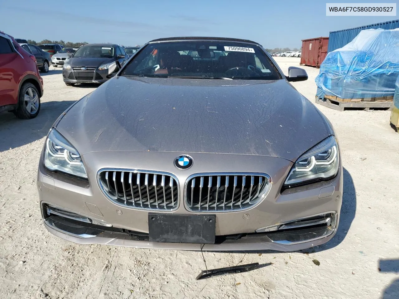 2016 BMW 650 Xi VIN: WBA6F7C58GD930527 Lot: 75090894