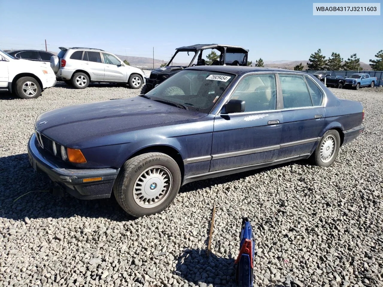 1986 BMW 735 I Automatic VIN: WBAGB4317J3211603 Lot: 75929454