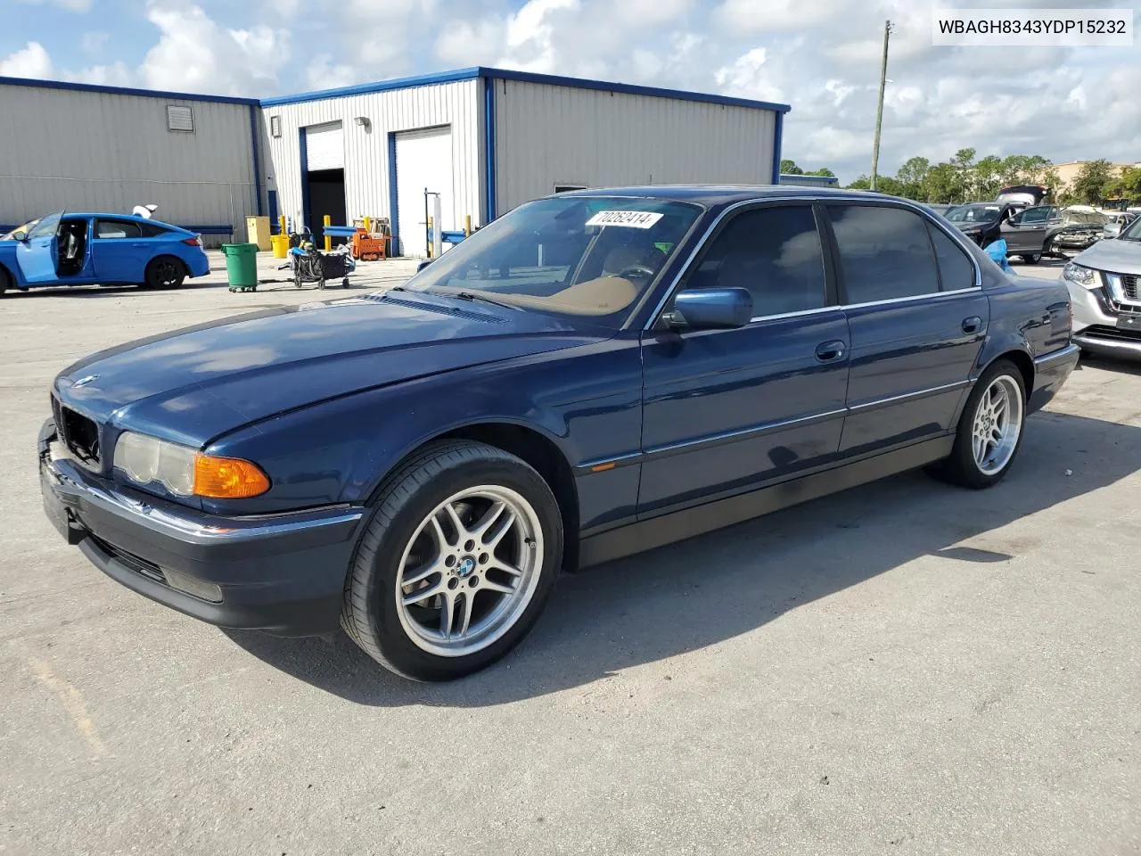 WBAGH8343YDP15232 2000 BMW 740 Il