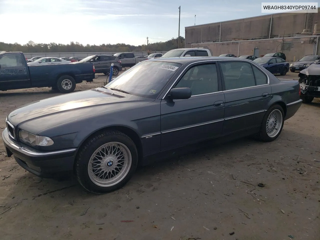 2000 BMW 740 Il VIN: WBAGH8340YDP09744 Lot: 75586844