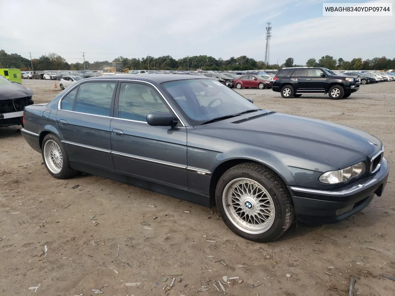 2000 BMW 740 Il VIN: WBAGH8340YDP09744 Lot: 75586844