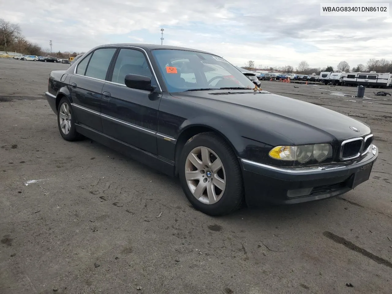 2001 BMW 740 I Automatic VIN: WBAGG83401DN86102 Lot: 81425464