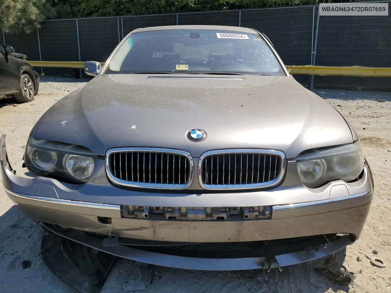 2002 BMW 745 Li VIN: WBAGN63472DR07659 Lot: 60600554