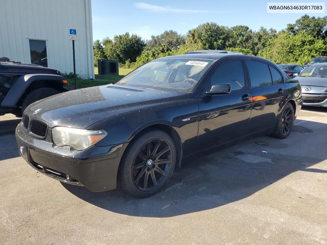 2003 BMW 745 Li VIN: WBAGN63463DR17083 Lot: 74854844