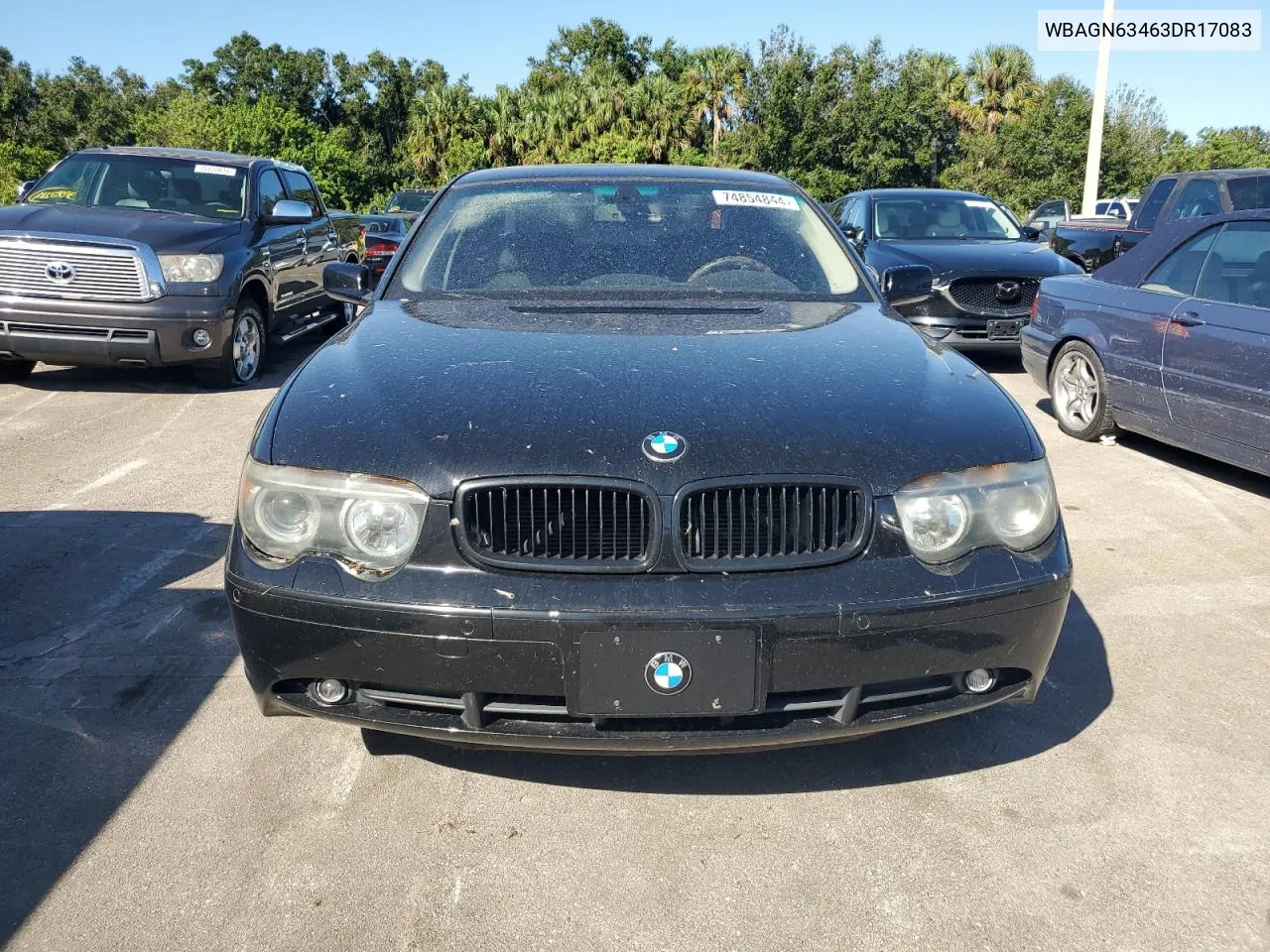 2003 BMW 745 Li VIN: WBAGN63463DR17083 Lot: 74854844