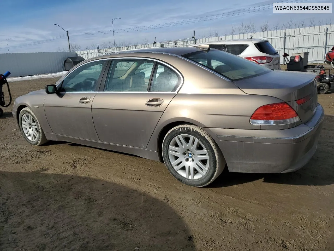 2004 BMW 745 Li VIN: WBAGN63544DS53845 Lot: 46802844