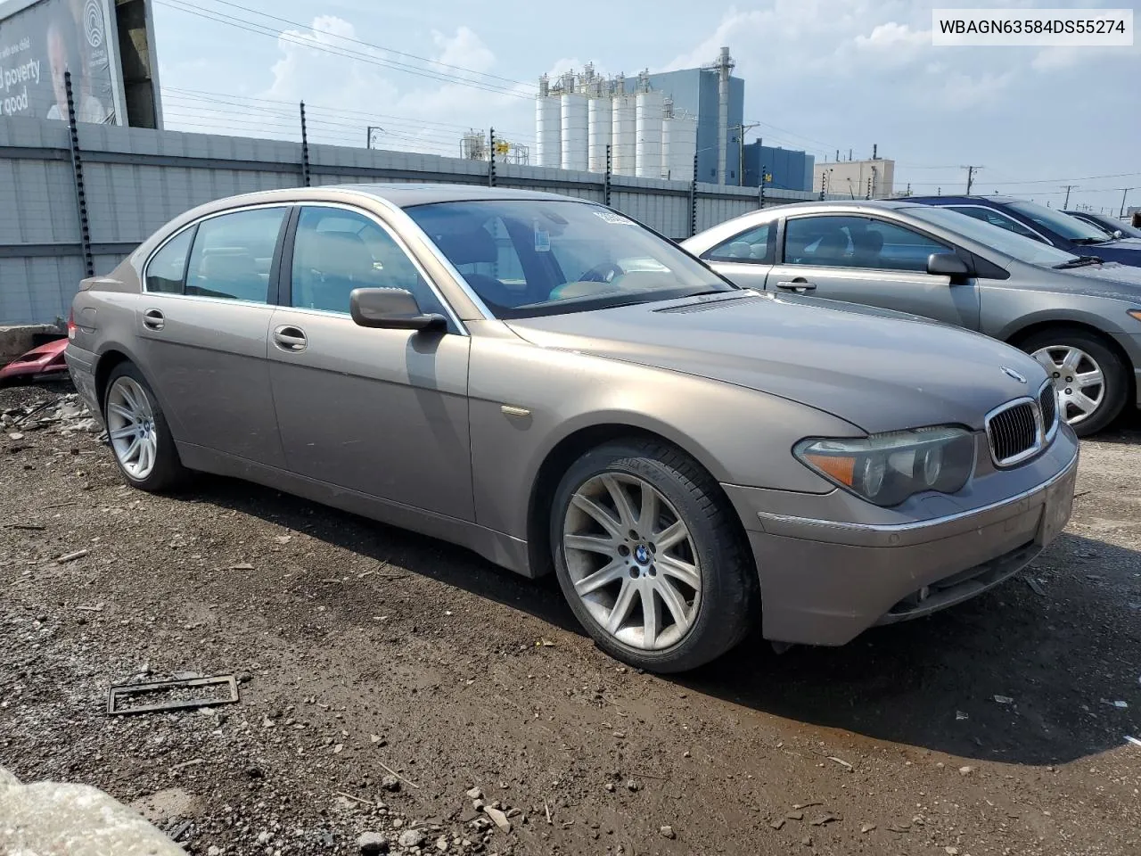 2004 BMW 745 Li VIN: WBAGN63584DS55274 Lot: 58964224