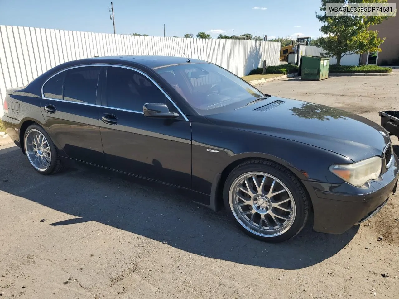 2005 BMW 745 I VIN: WBAGL63595DP74681 Lot: 71023234