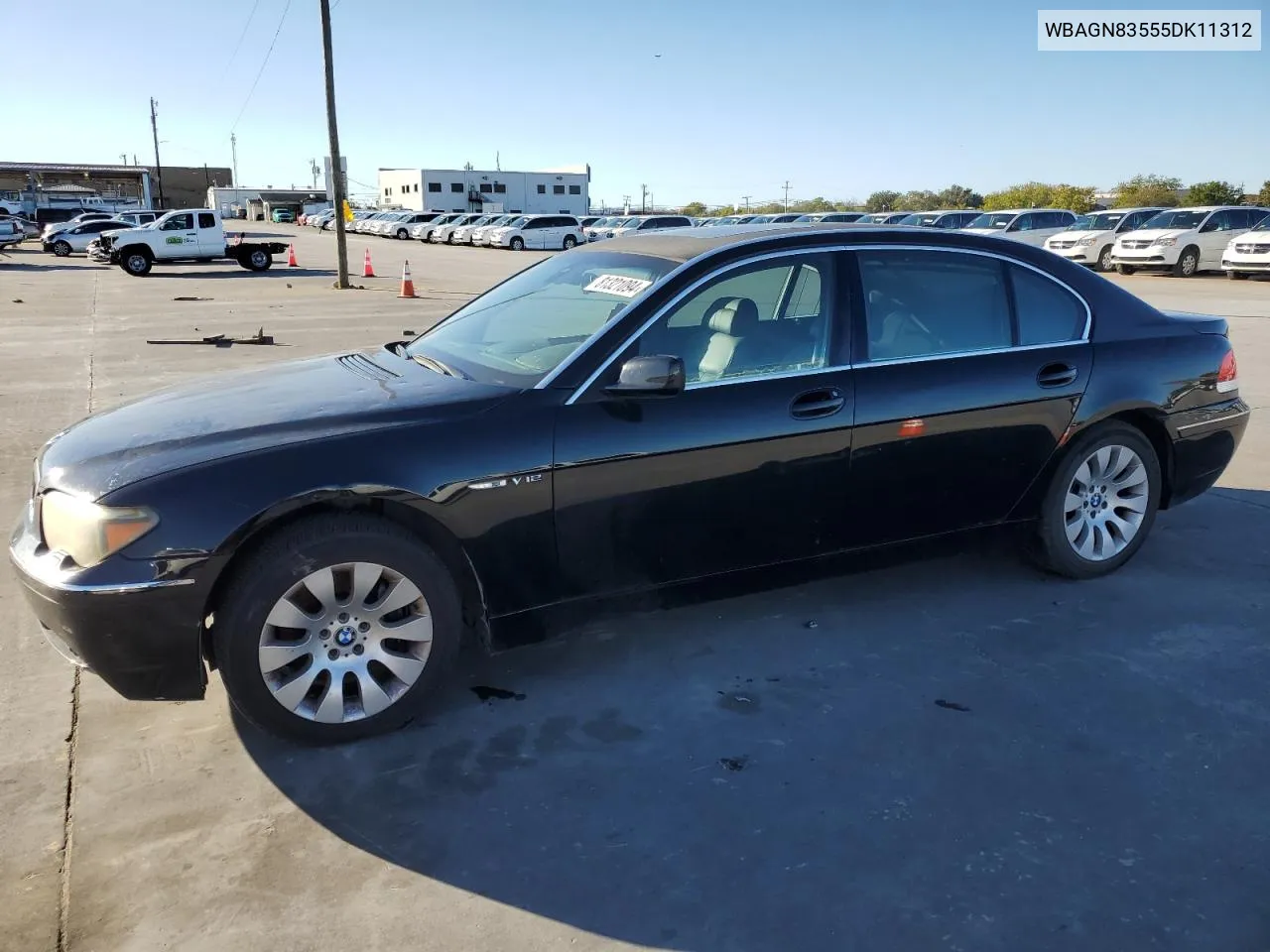 2005 BMW 760 Li VIN: WBAGN83555DK11312 Lot: 81321094