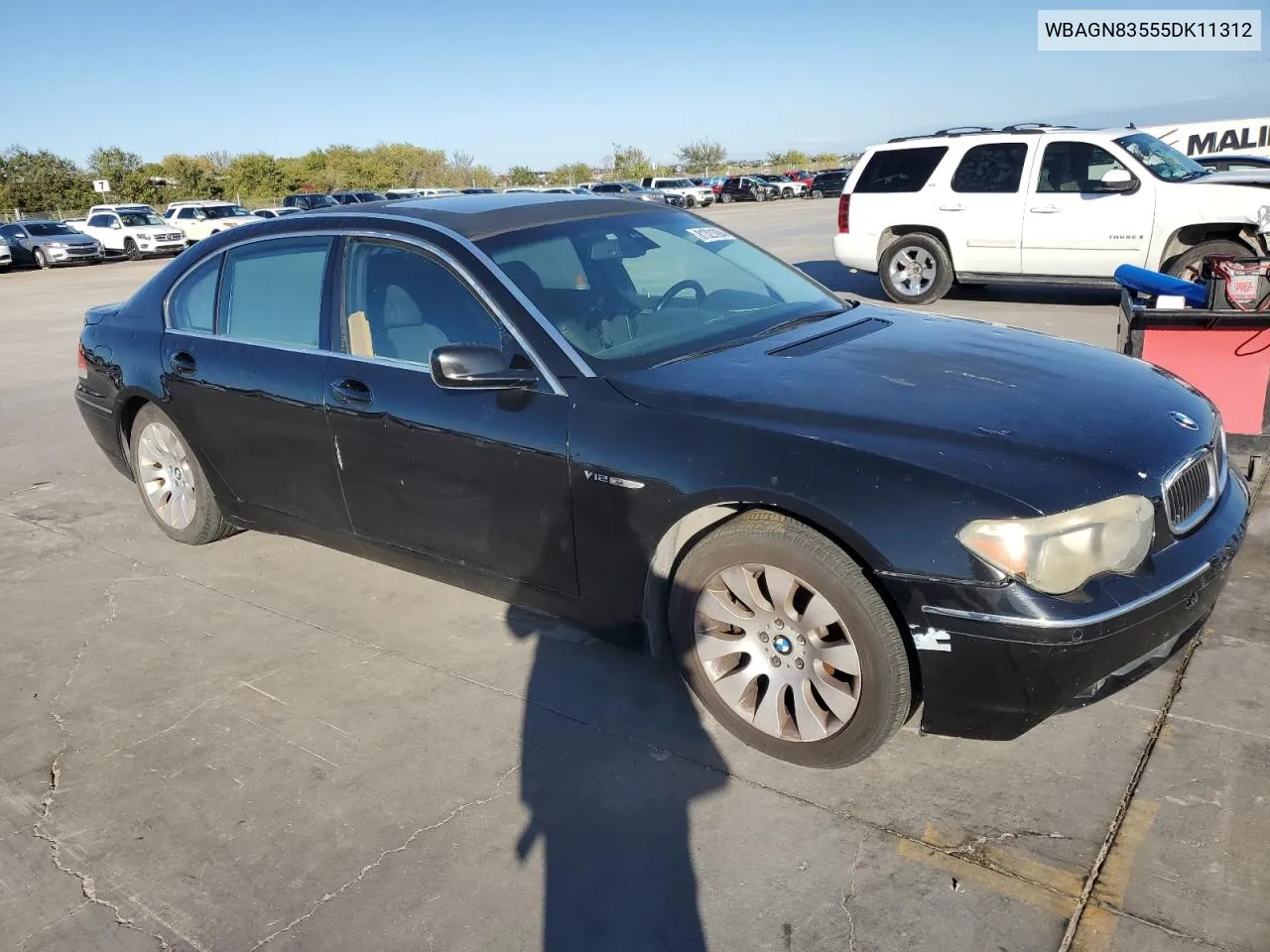 2005 BMW 760 Li VIN: WBAGN83555DK11312 Lot: 81321094