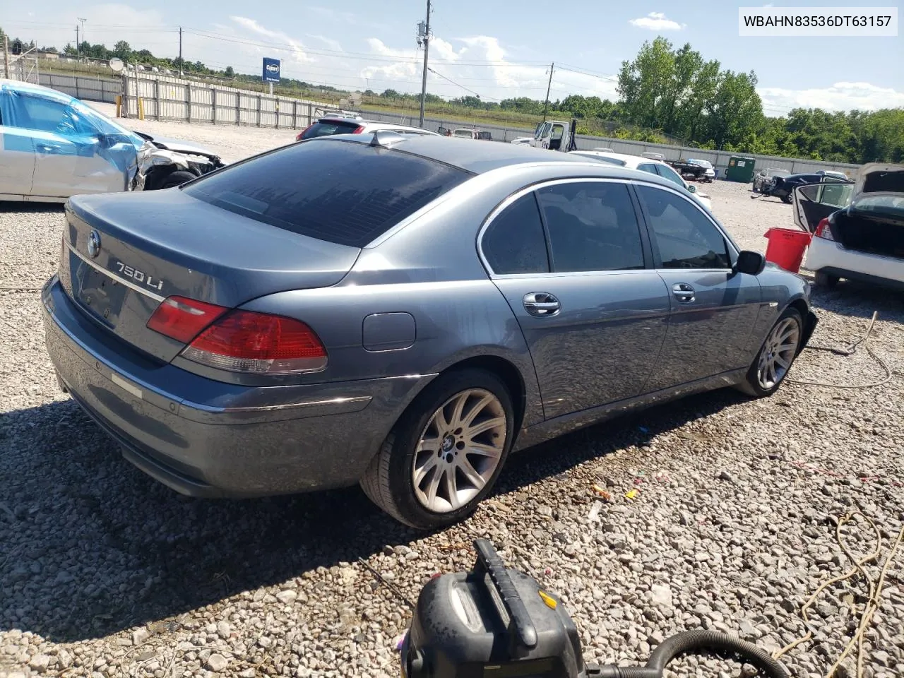 2006 BMW 750 Li VIN: WBAHN83536DT63157 Lot: 60521814