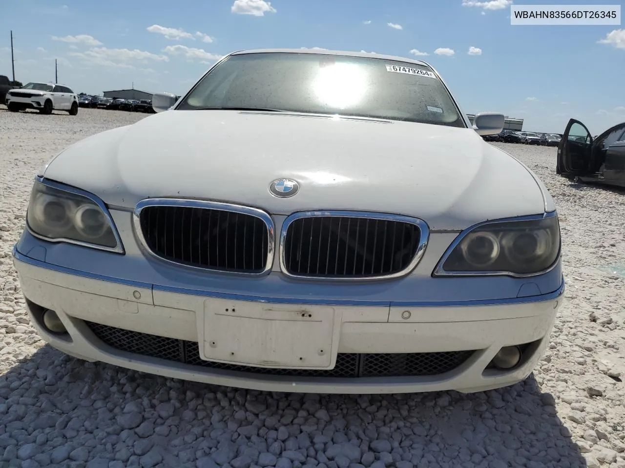 2006 BMW 750 Li VIN: WBAHN83566DT26345 Lot: 67479264