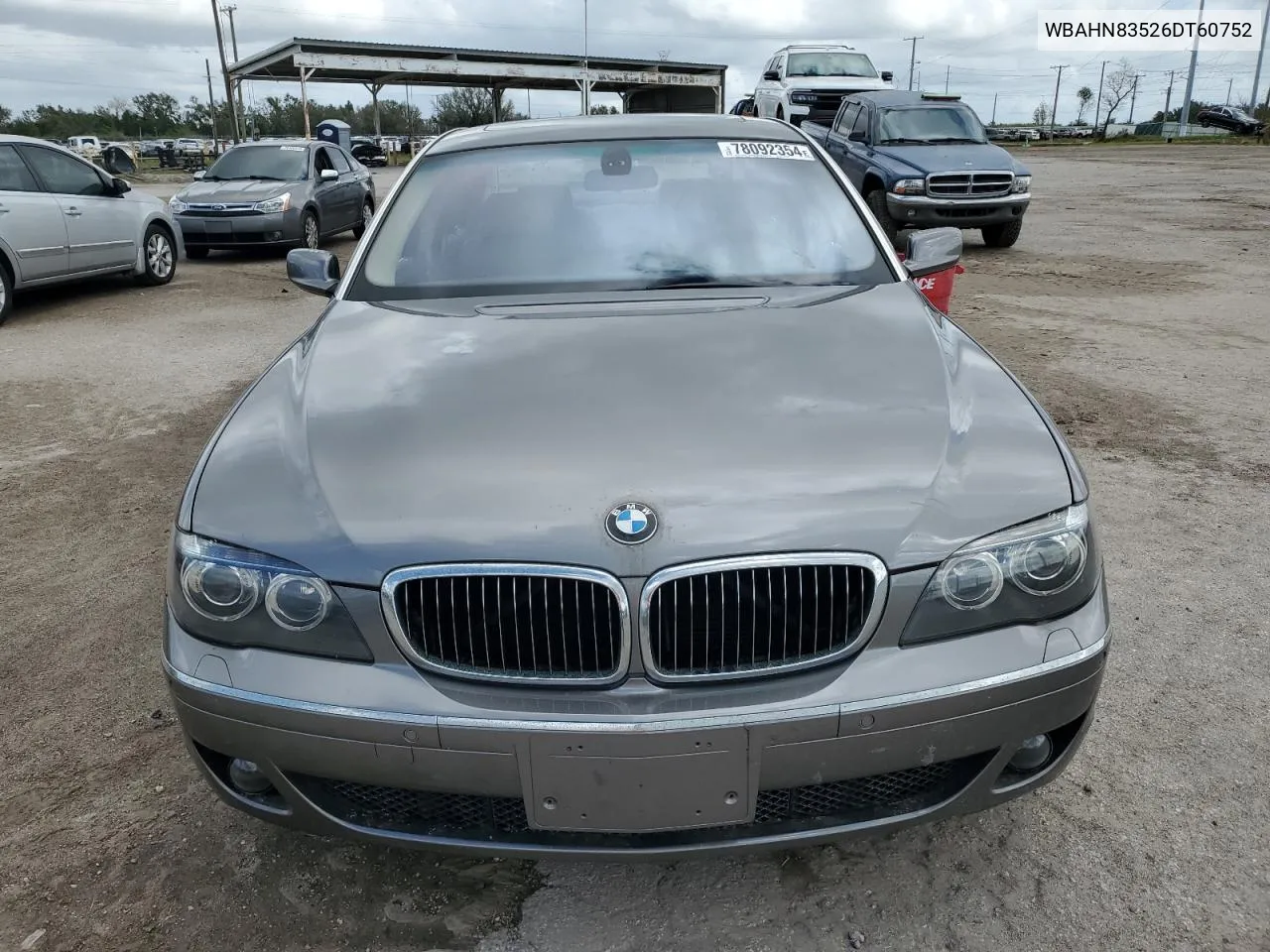 2006 BMW 750 Li VIN: WBAHN83526DT60752 Lot: 78092354