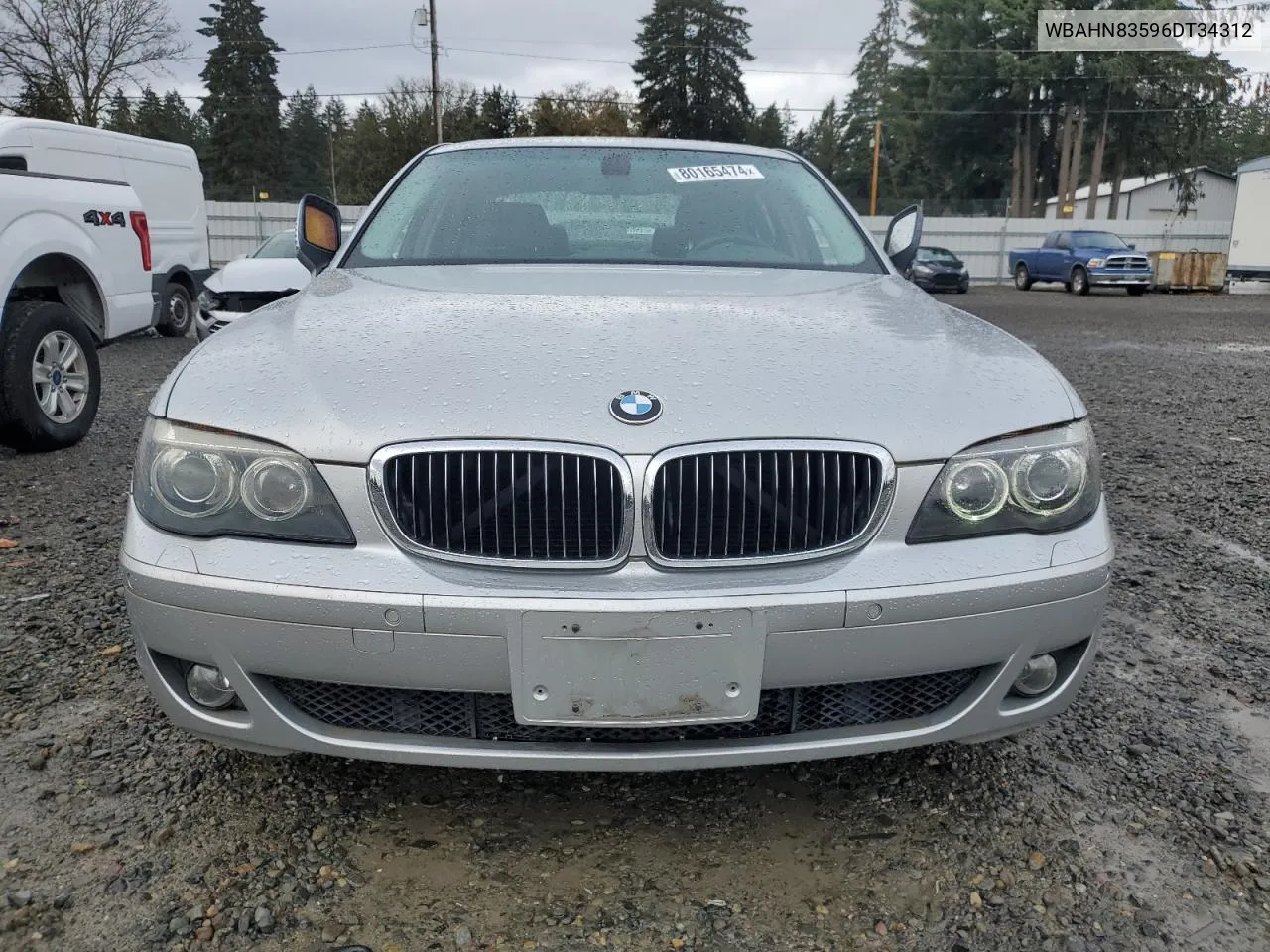 2006 BMW 750 Li VIN: WBAHN83596DT34312 Lot: 80165474