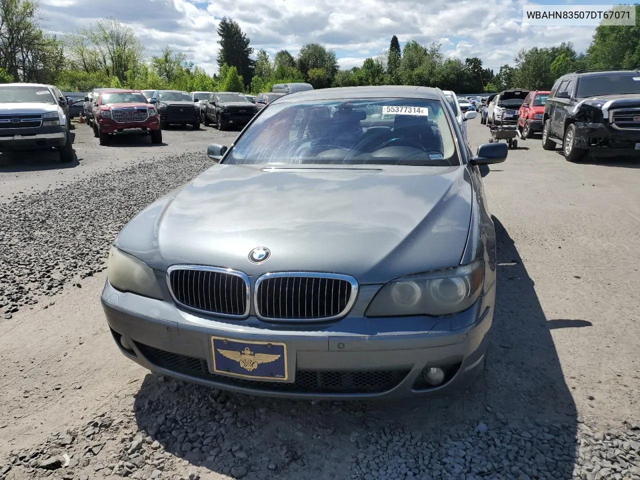 2007 BMW 750 VIN: WBAHN83507DT67071 Lot: 55377314