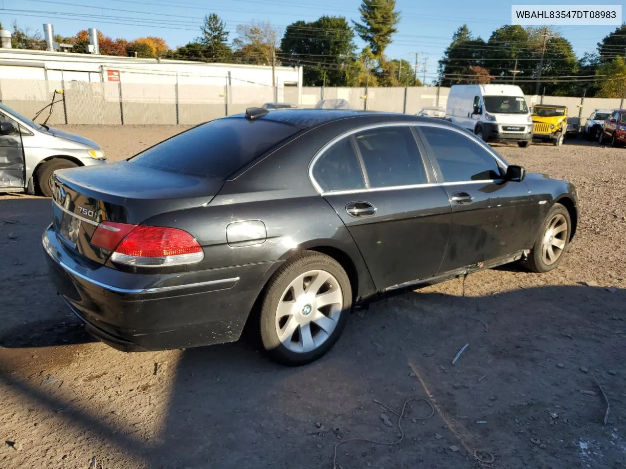 2007 BMW 750 I VIN: WBAHL83547DT08983 Lot: 75280444