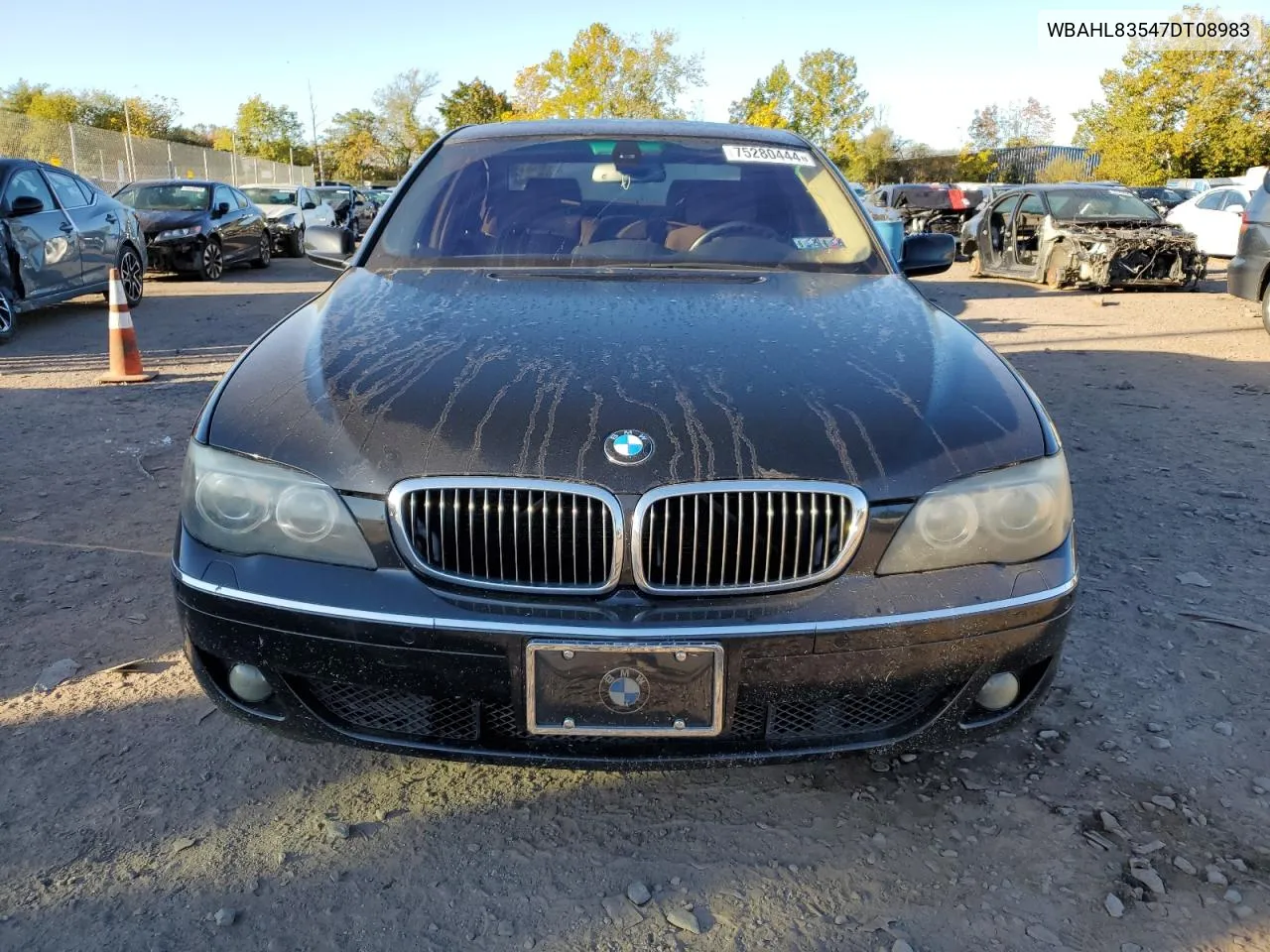 2007 BMW 750 I VIN: WBAHL83547DT08983 Lot: 75280444