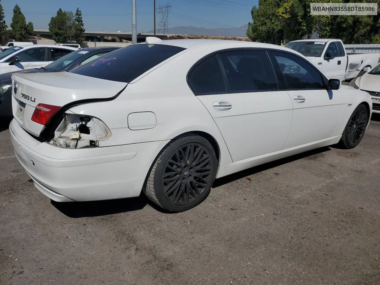 2008 BMW 750 Li VIN: WBAHN83558DT85986 Lot: 68519744