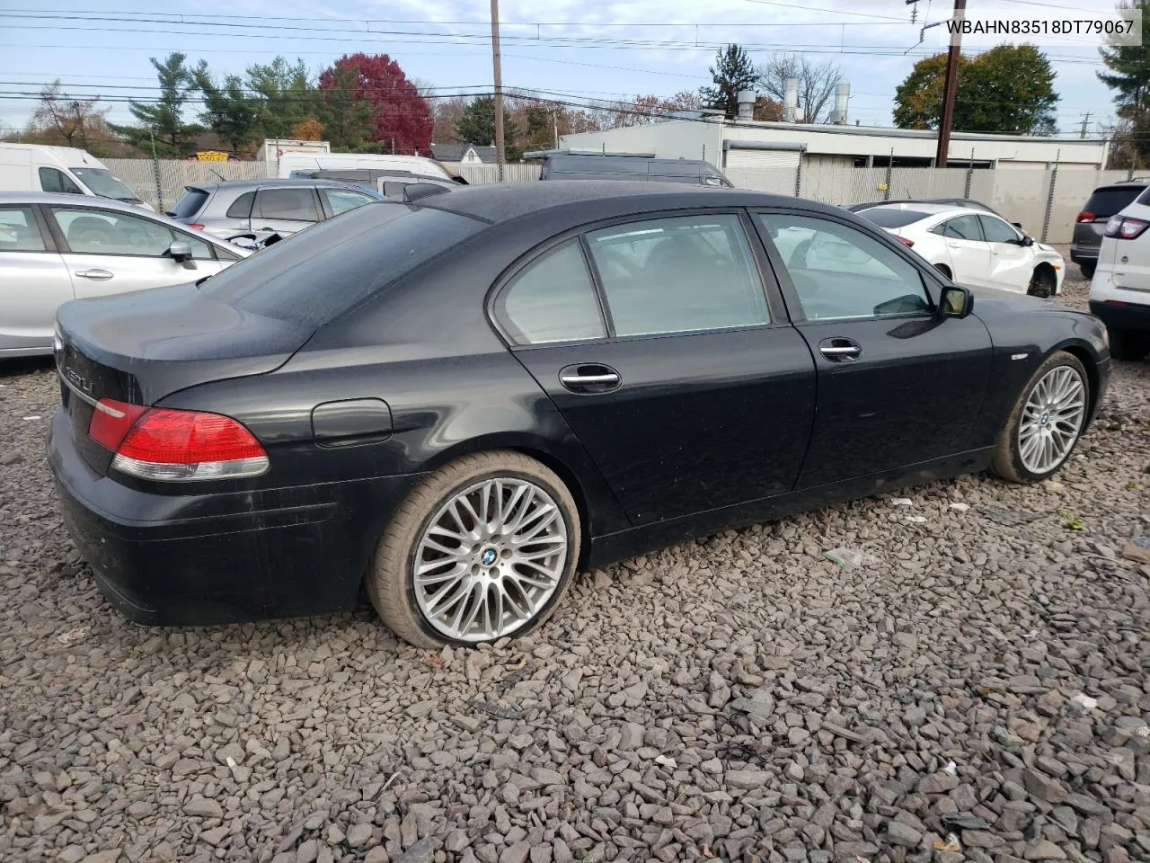 2008 BMW 750 Li VIN: WBAHN83518DT79067 Lot: 79141404