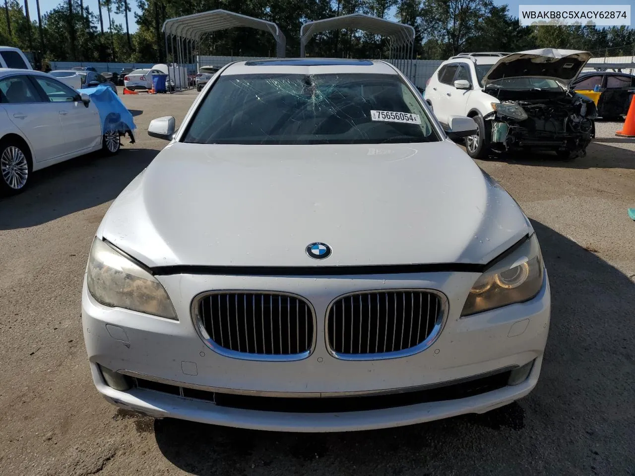 2010 BMW 750 Li VIN: WBAKB8C5XACY62874 Lot: 75656054