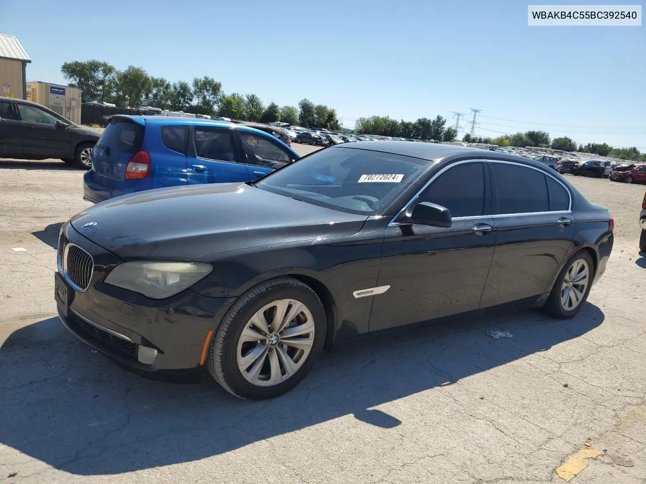 2011 BMW 740 Li VIN: WBAKB4C55BC392540 Lot: 70272024