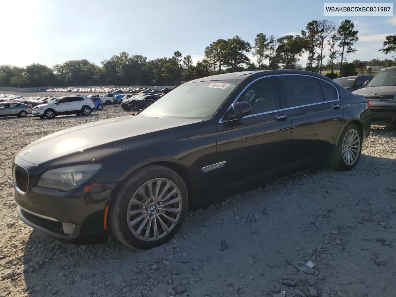 2011 BMW 750 Li VIN: WBAKB8C5XBC851987 Lot: 70846294