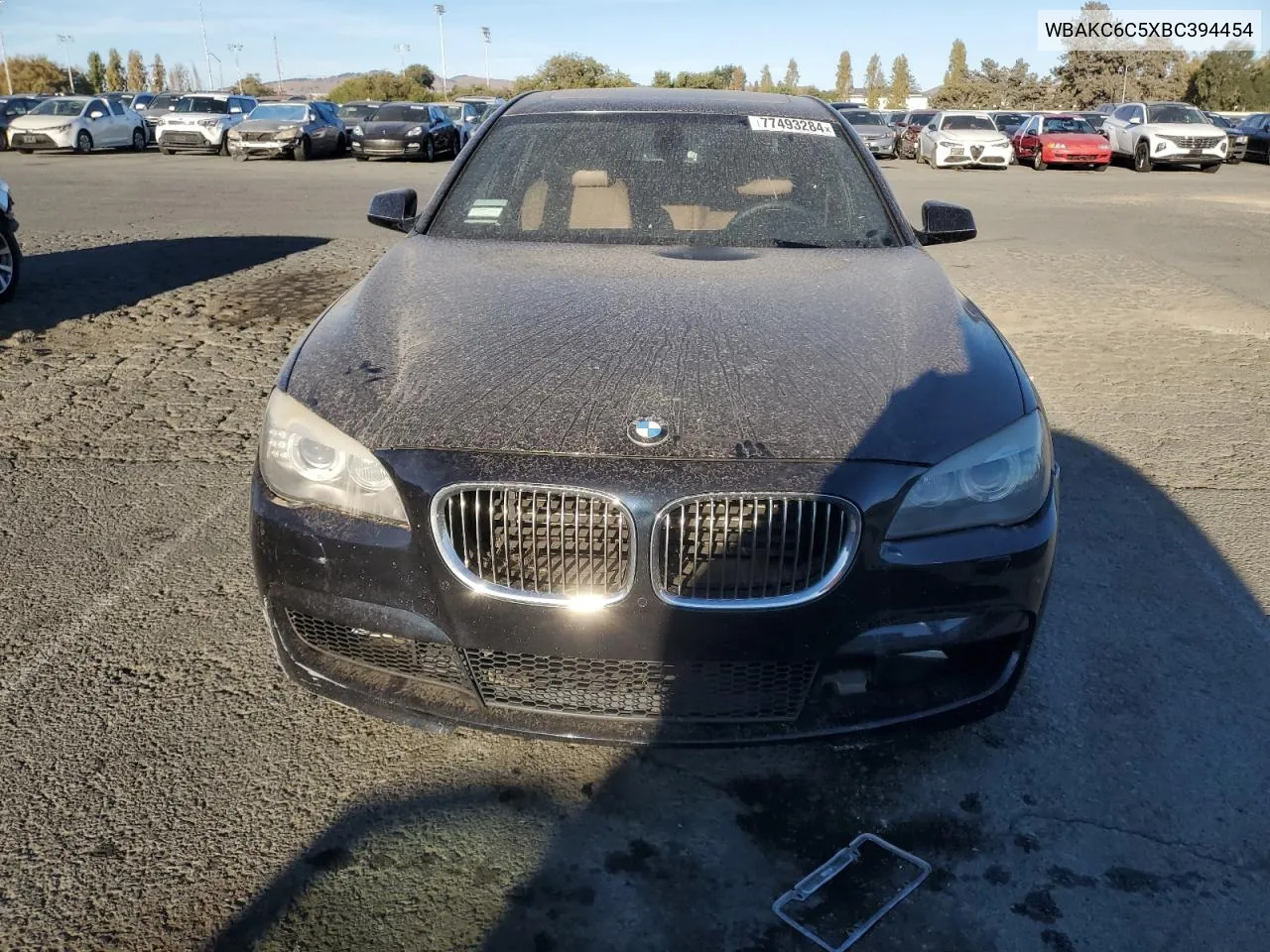 2011 BMW 750 Xi VIN: WBAKC6C5XBC394454 Lot: 77493284