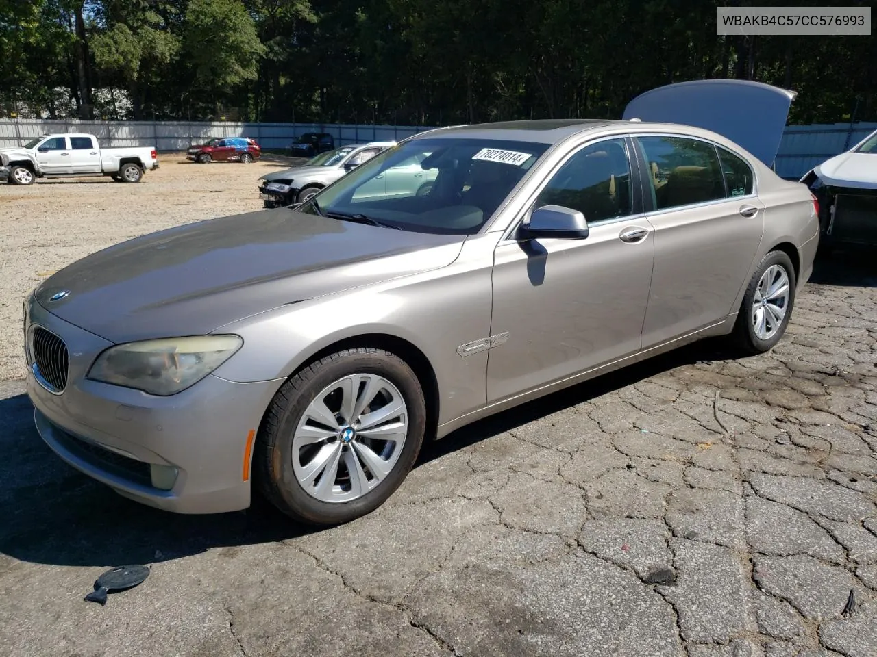 2012 BMW 740 Li VIN: WBAKB4C57CC576993 Lot: 70274014