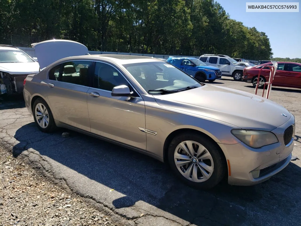 2012 BMW 740 Li VIN: WBAKB4C57CC576993 Lot: 70274014