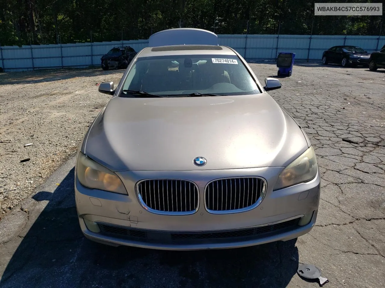 2012 BMW 740 Li VIN: WBAKB4C57CC576993 Lot: 70274014