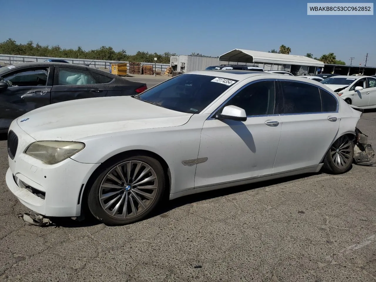 2012 BMW 750 Li VIN: WBAKB8C53CC962852 Lot: 73174354