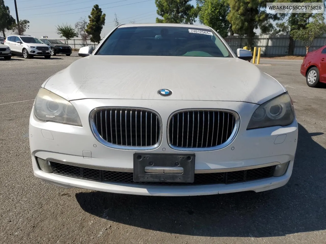 2012 BMW 740 Li VIN: WBAKB4C55CC575826 Lot: 74012564