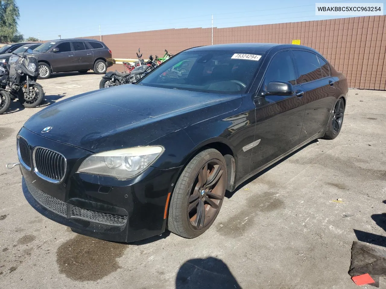 2012 BMW 750 Li VIN: WBAKB8C5XCC963254 Lot: 75324294