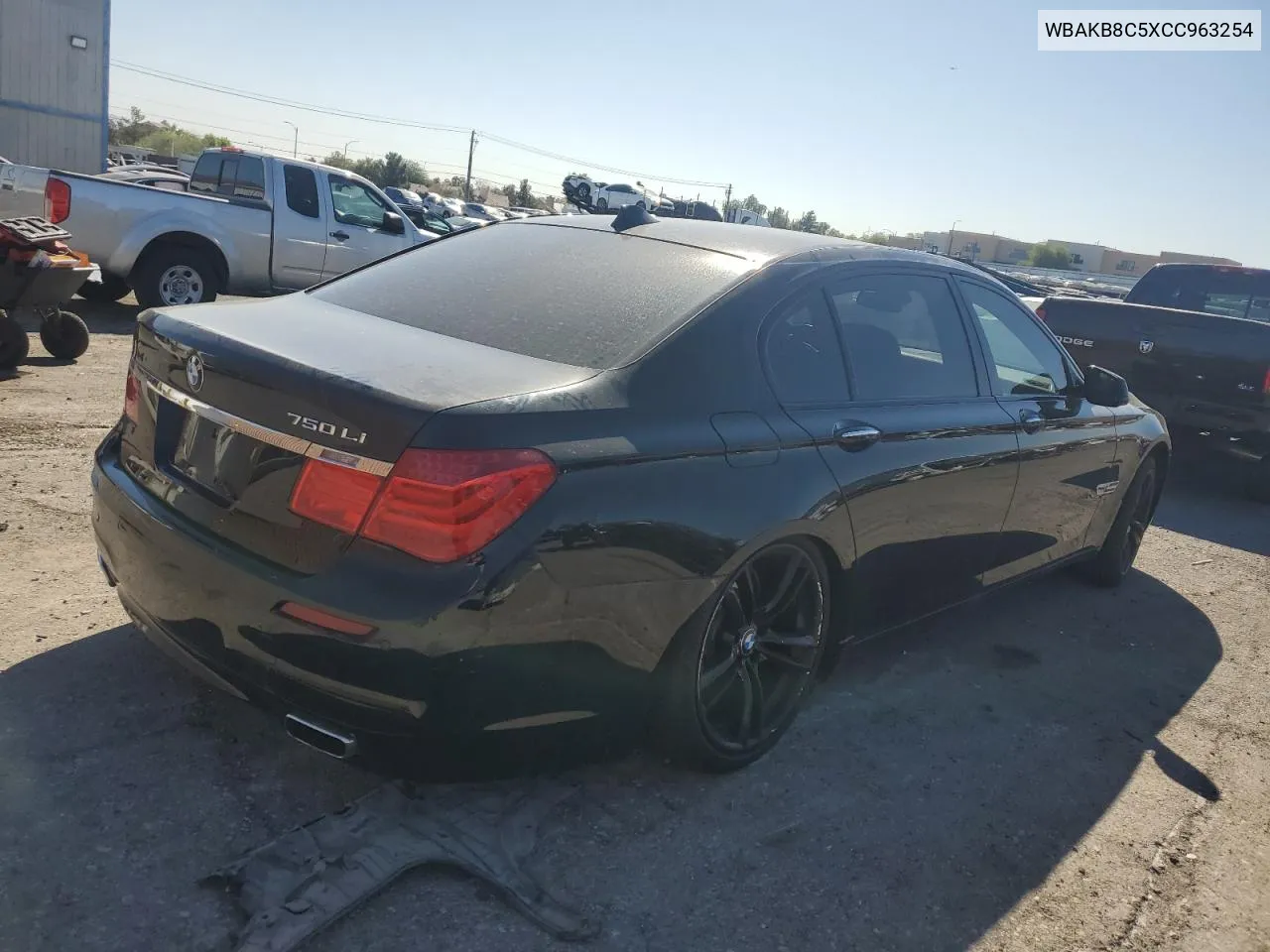 2012 BMW 750 Li VIN: WBAKB8C5XCC963254 Lot: 75324294