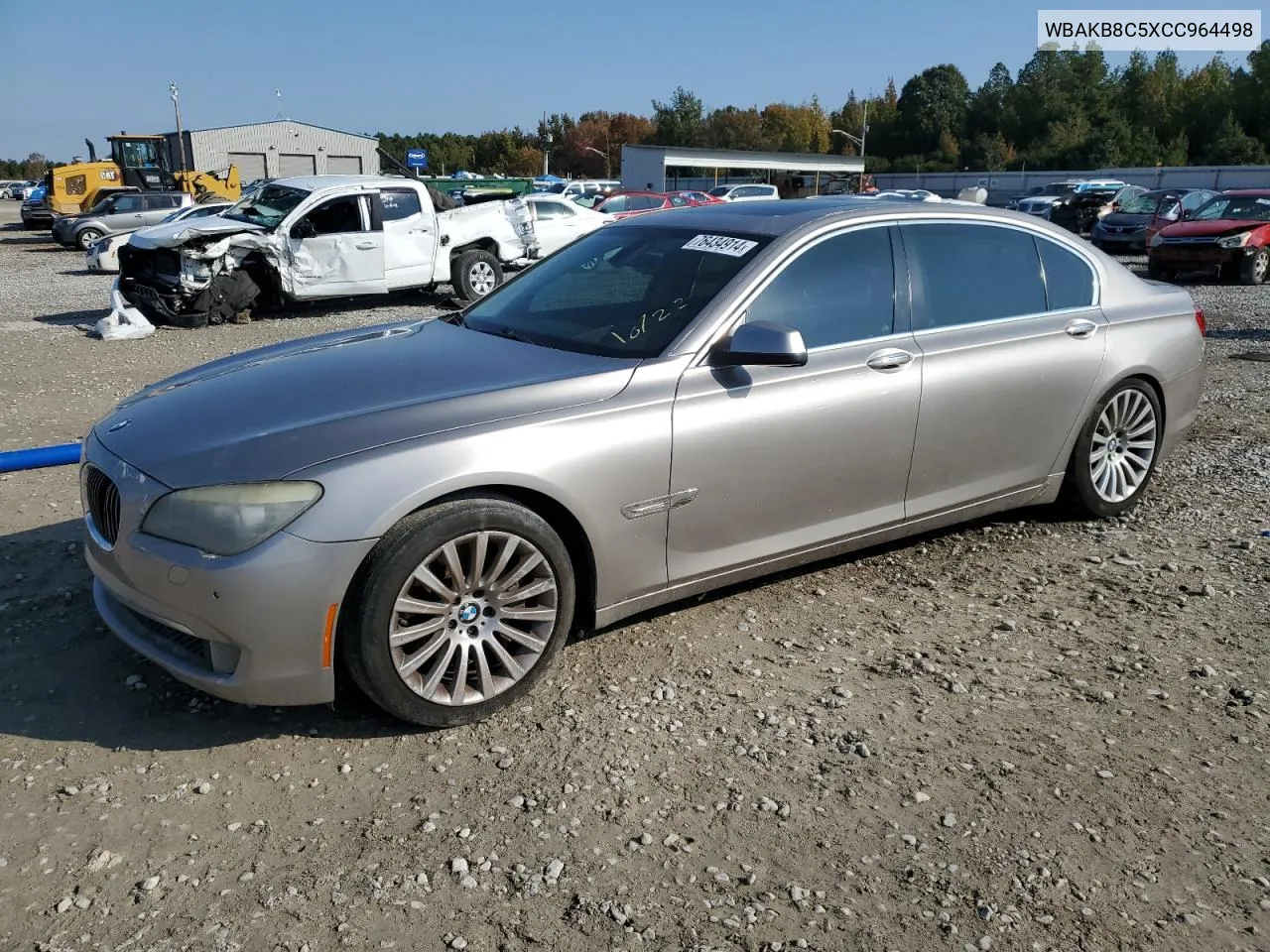 2012 BMW 750 Li VIN: WBAKB8C5XCC964498 Lot: 76434914