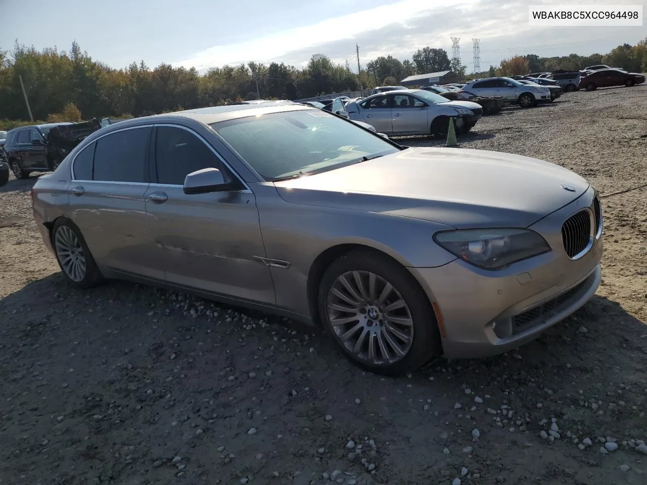 2012 BMW 750 Li VIN: WBAKB8C5XCC964498 Lot: 76434914