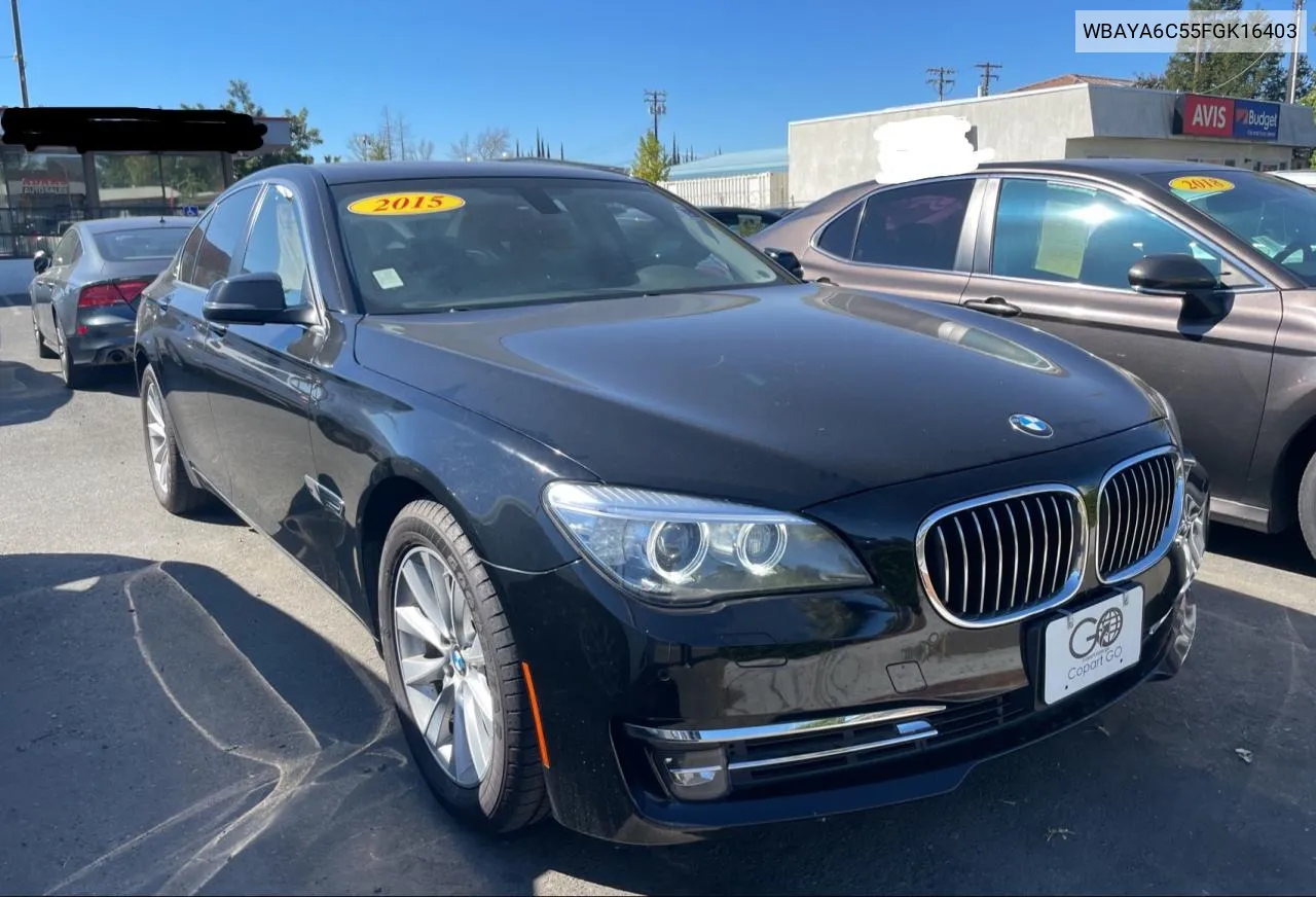 2015 BMW 740 I VIN: WBAYA6C55FGK16403 Lot: 73599724