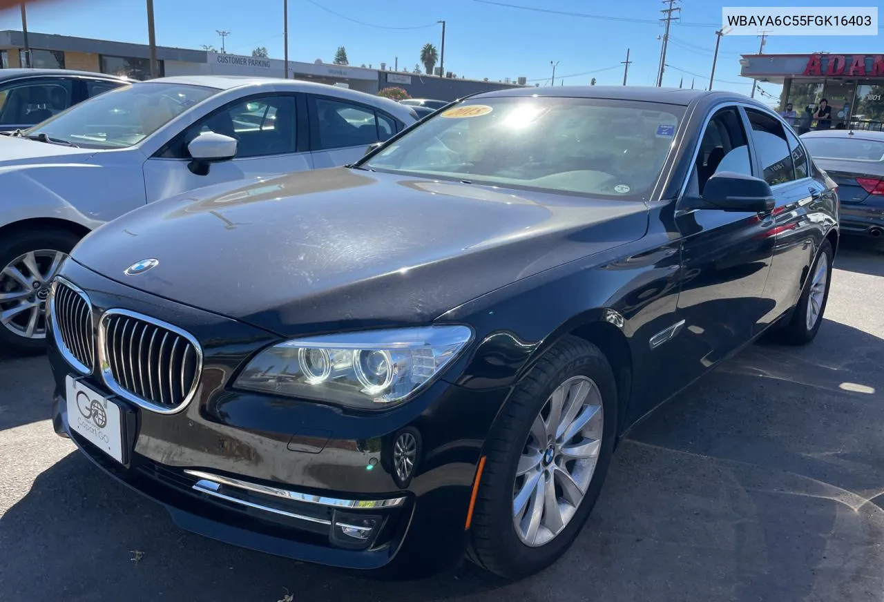 2015 BMW 740 I VIN: WBAYA6C55FGK16403 Lot: 73599724