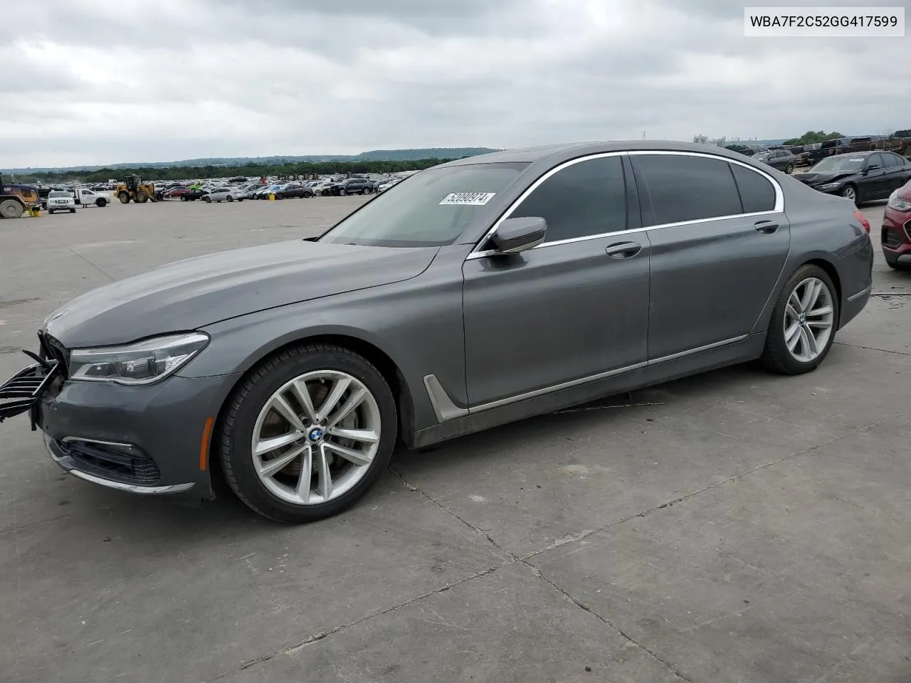 2016 BMW 750 Xi VIN: WBA7F2C52GG417599 Lot: 52090974