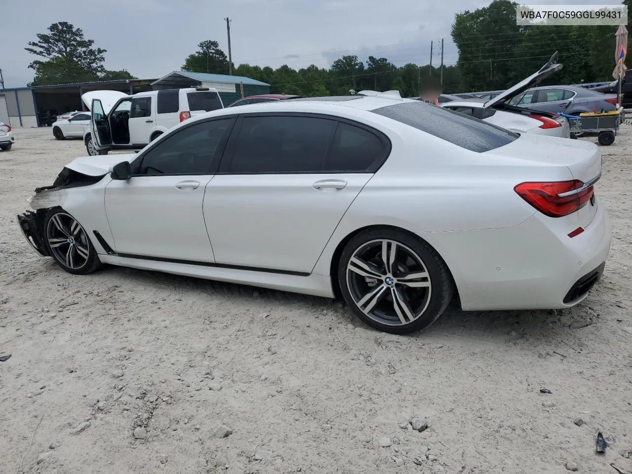 2016 BMW 750 I VIN: WBA7F0C59GGL99431 Lot: 55179794