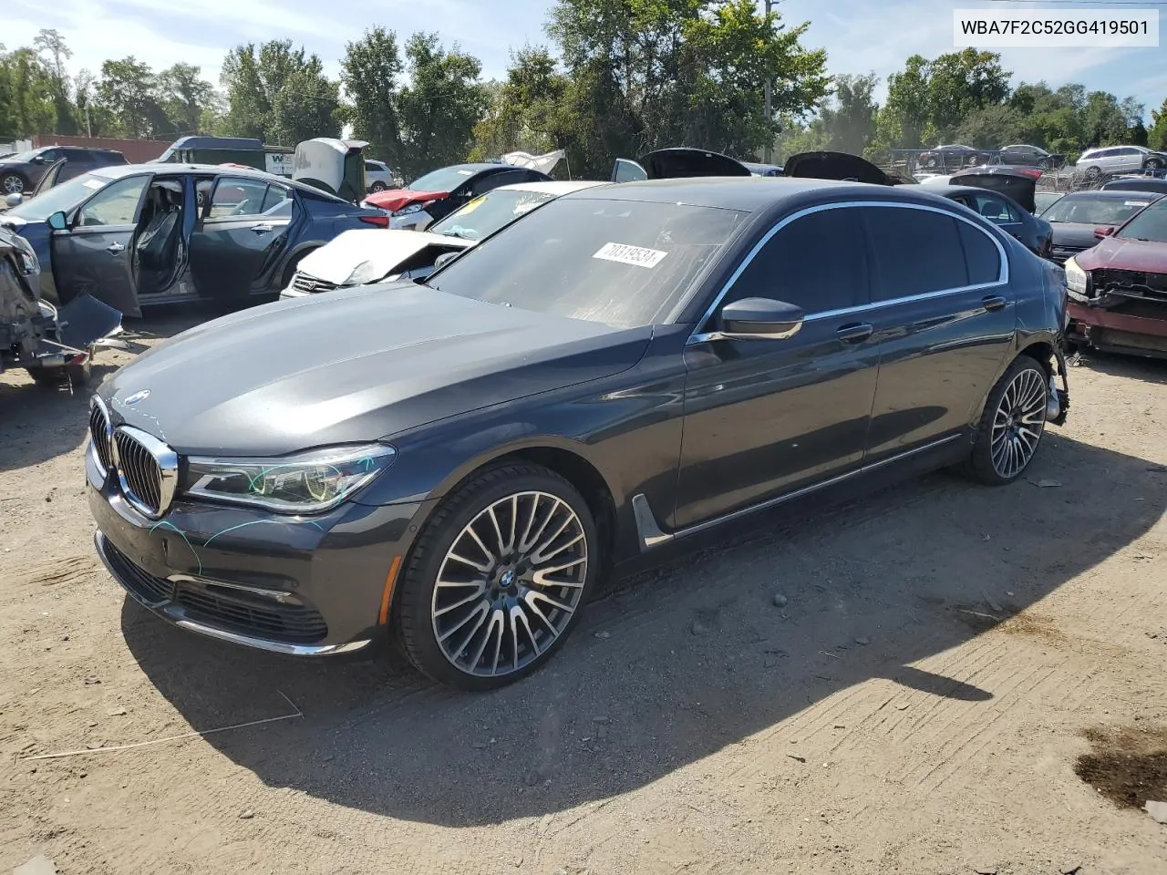 2016 BMW 750 Xi VIN: WBA7F2C52GG419501 Lot: 70319534