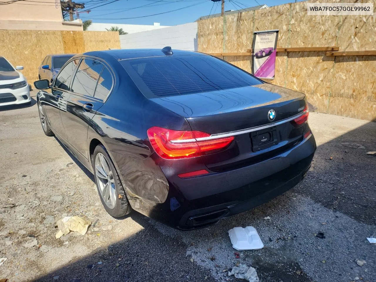 2016 BMW 750 I VIN: WBA7F0C57GGL99962 Lot: 72843134