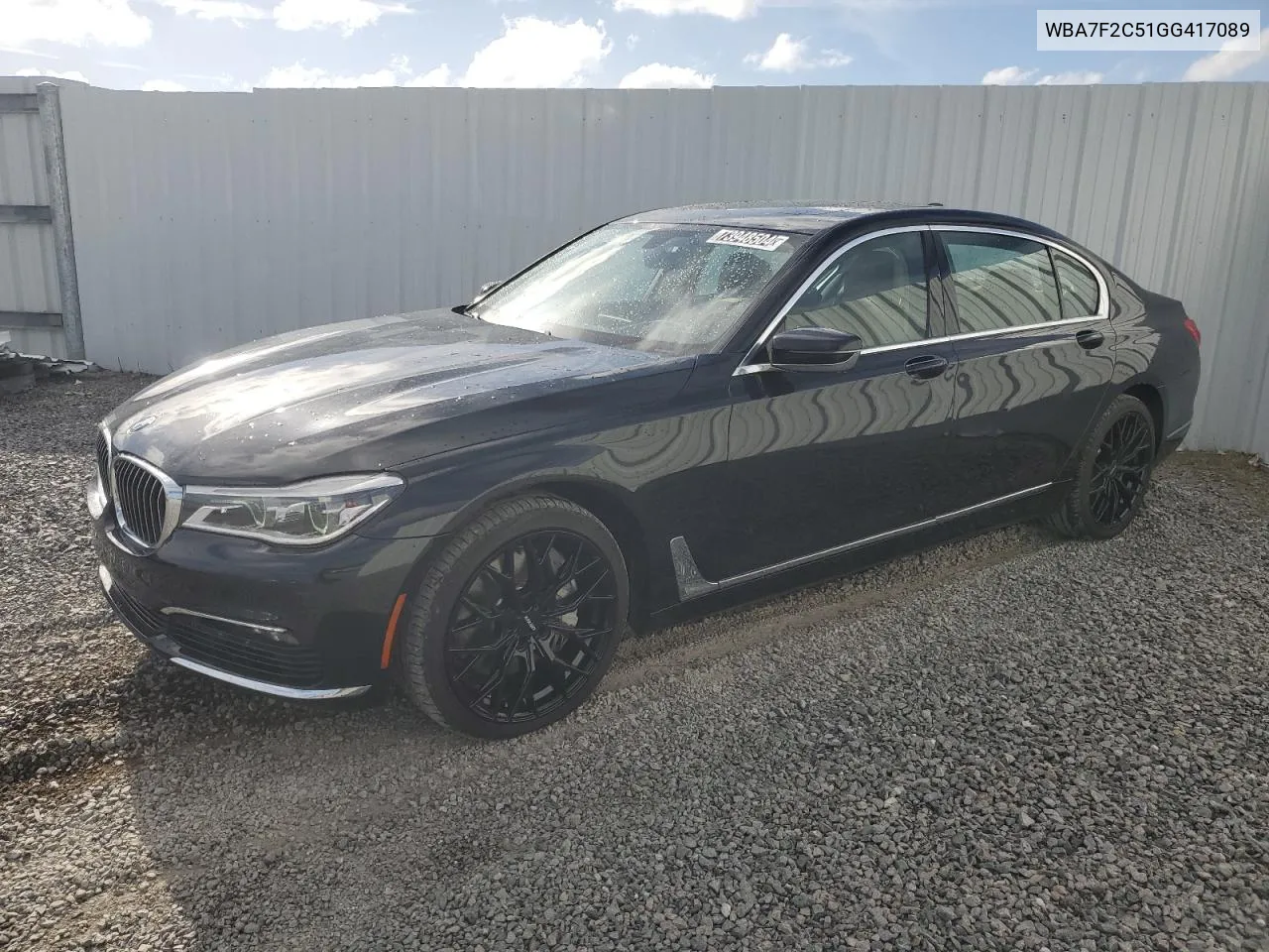 2016 BMW 750 Xi VIN: WBA7F2C51GG417089 Lot: 73948504