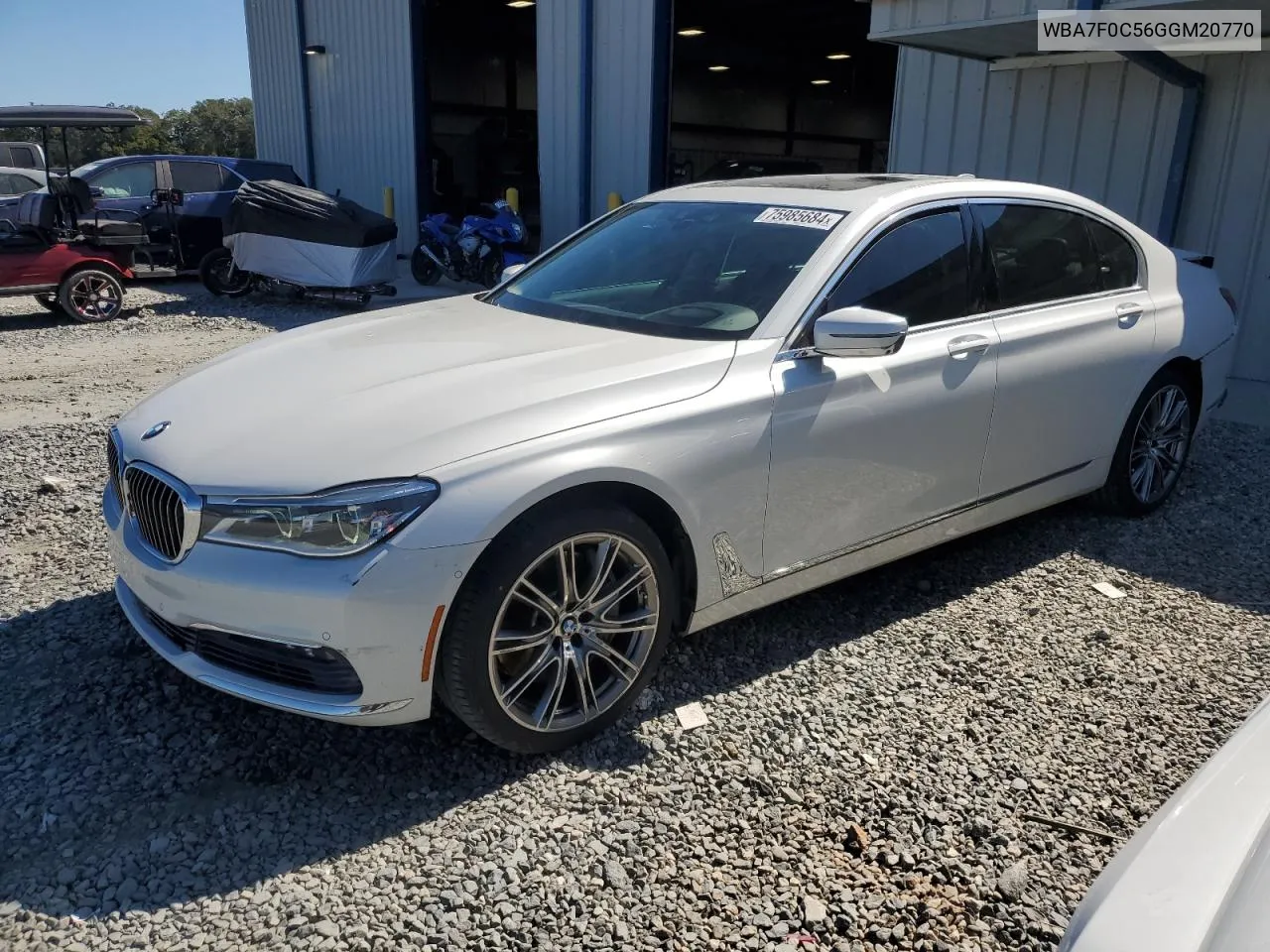 2016 BMW 750 I VIN: WBA7F0C56GGM20770 Lot: 75985684