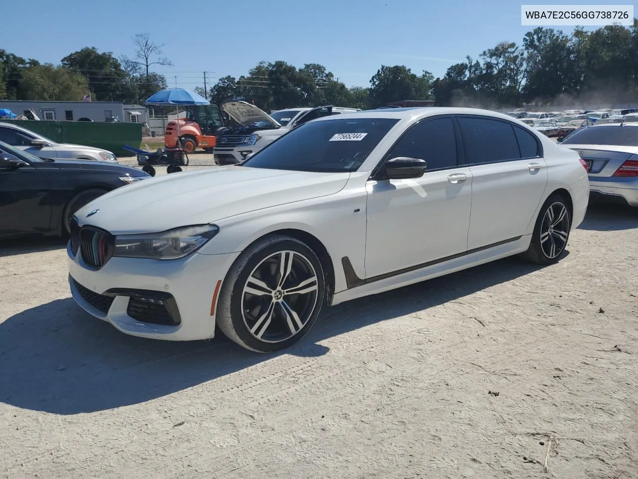 2016 BMW 740 I VIN: WBA7E2C56GG738726 Lot: 77565244