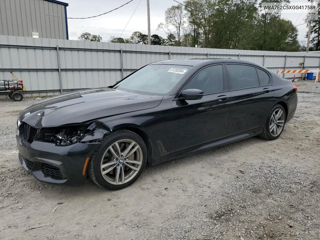 2016 BMW 750 Xi VIN: WBA7F2C5XGG417589 Lot: 81260594